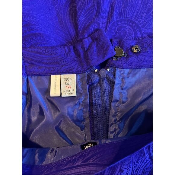 Adrianna Papell Collection Vintage Silk Jacket and Skirt Set - Picture 7 of 8